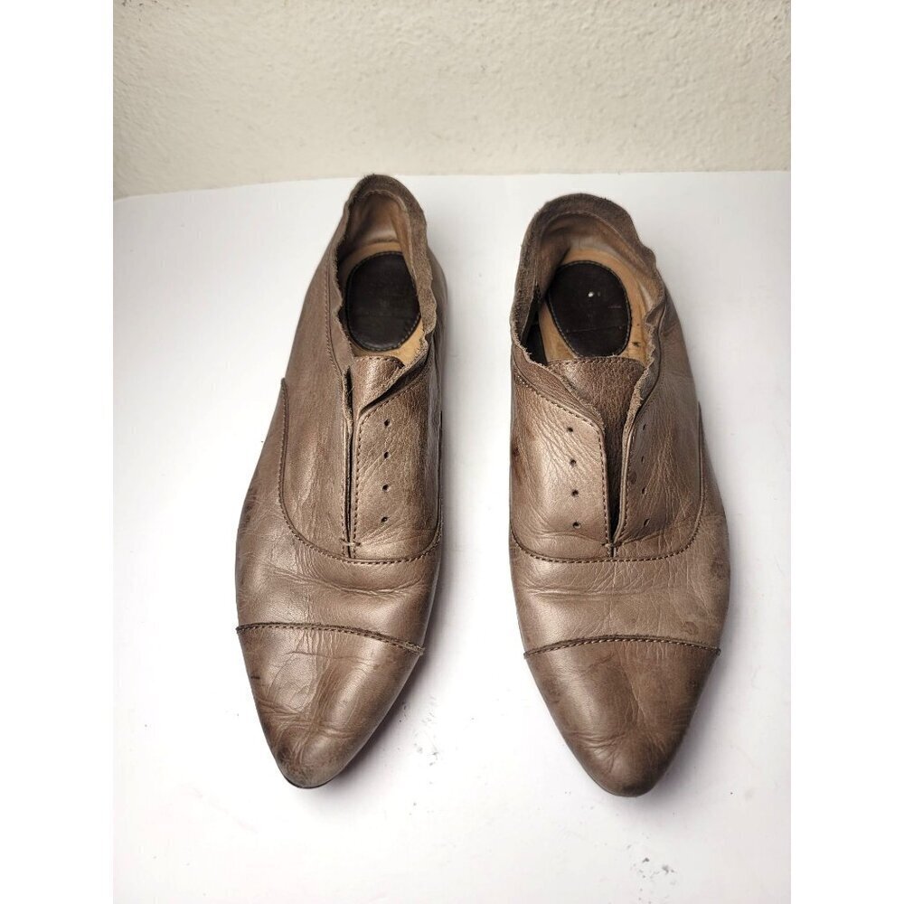 Frye Brown Leather Pointed Toe Slip on Women's Shoes Size 9M‎